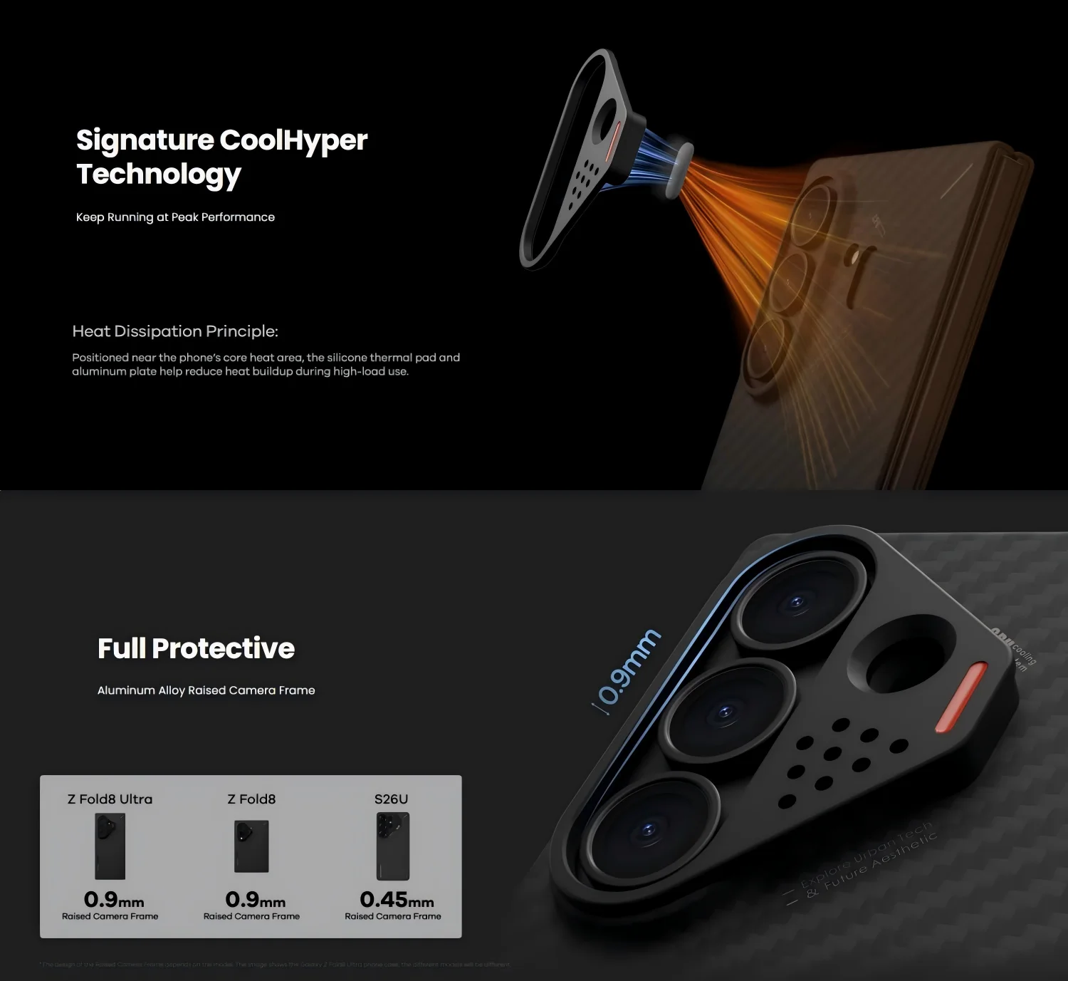 AULUMU Arimad Fiber Ultra-Thin Case dla Z Fold 8 / Z Fold 8 Ultra SF8-U-AF-BK/SF8-AF-BK — zdjęcie produktu 4
