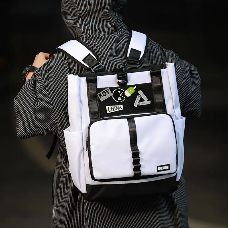 New men's travel versatile crossbody functional trendy bag, backpack, handbag, large capacity backpack, mailman bag