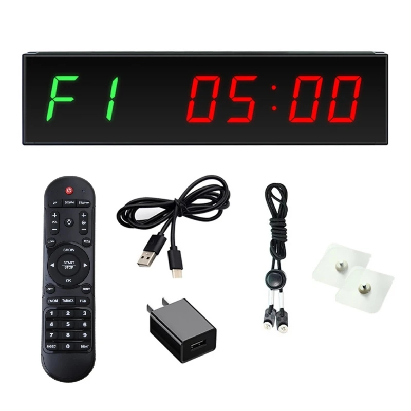 Workouts Timer LED Remote Wall Clock Stopwatch Interval Timer Electronical Clock