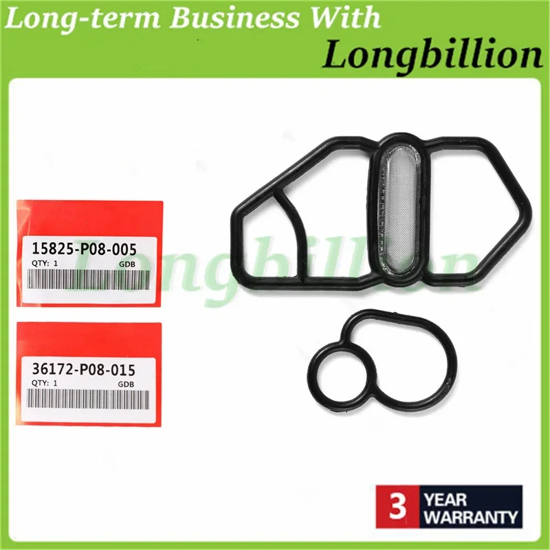 2PCS 36172-P08-015 15825-P08-005 Upper + Lower VTEC Solenoid Gasket Kit for Honda GSR NSX D16Z6 B18C1 B16A2 B18C5 New