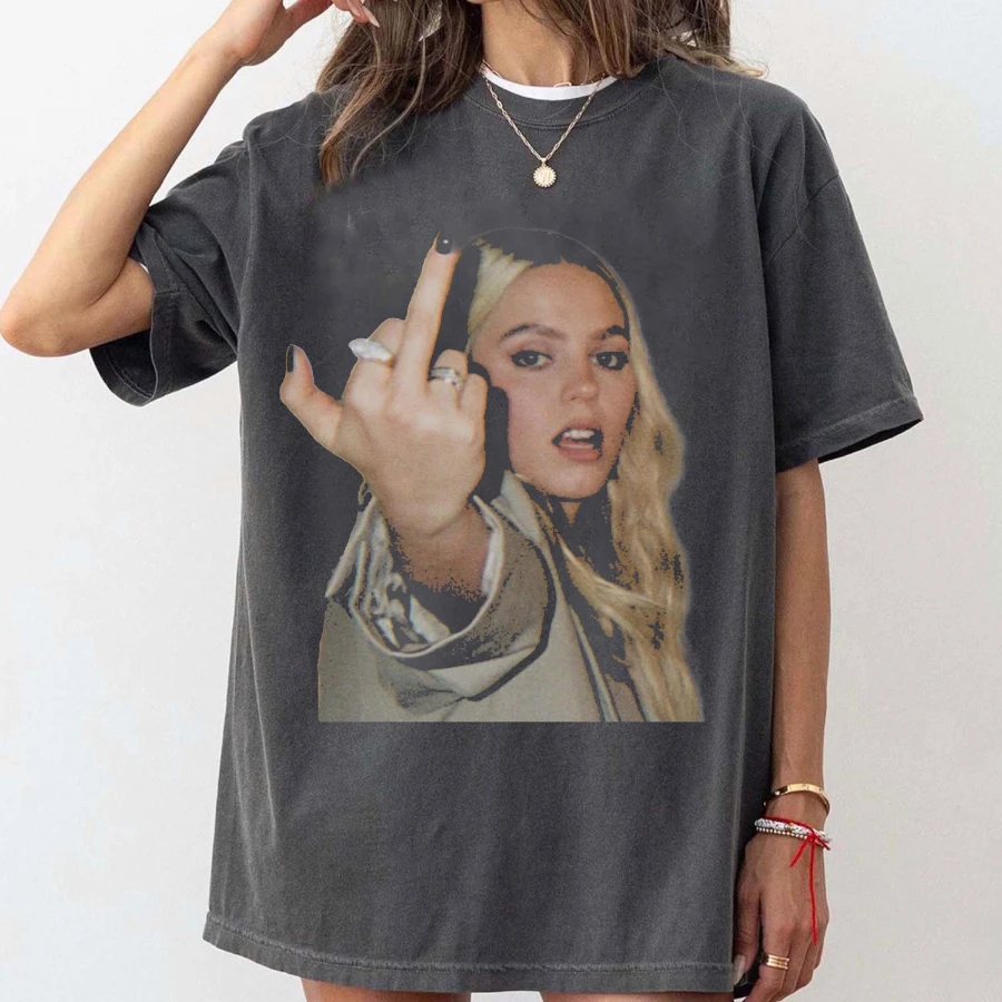 Renee Rapp Middle Finger Bite Me Tour Vintage Shirt, Gift for Woman and Man Unisex T-Shirt