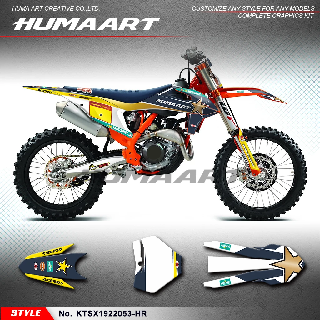 HUMAART Racing Graphics Adhesive Sticker for KTM 125 150 250 350 450 SX XC EXC XCW 19 20 21 22 23, Modified, KTSX1922053-HR