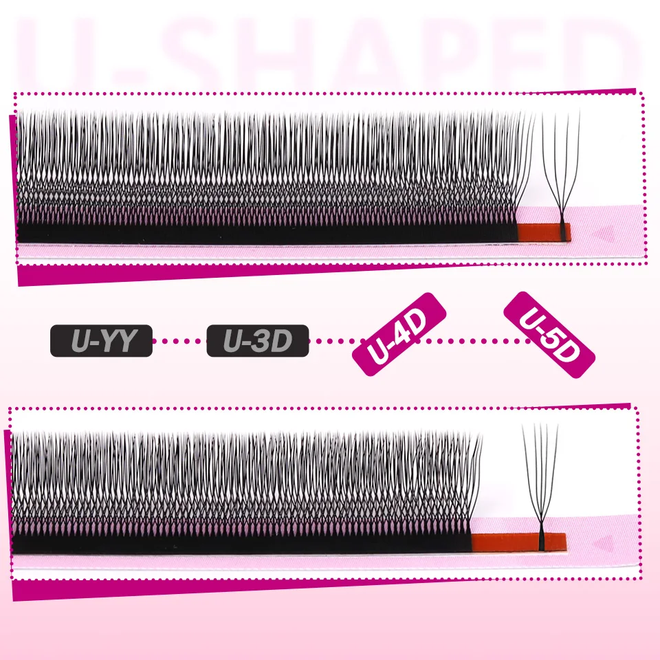 RUJADE Neue U-förmige 3D 4D 5D Wimpernverlängerung U-förmige Wimpern W Bloom Vorgefertigte Fächerwimpern Leichte flauschige Nerz-Kunstwimpern – Detail 9