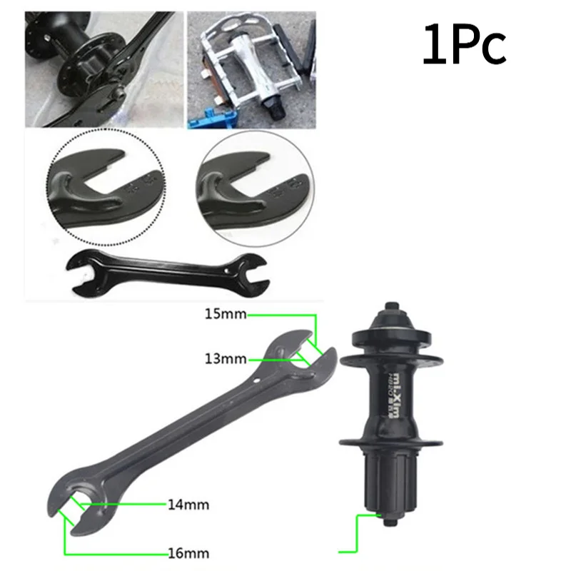 [NM]13/15mm + 14/16mm Cycle Bike Bicycle Steel Bike Cycle Head Open End Axle Hub Cone Wrench Spanner Bicycle Repair Tool[NM]