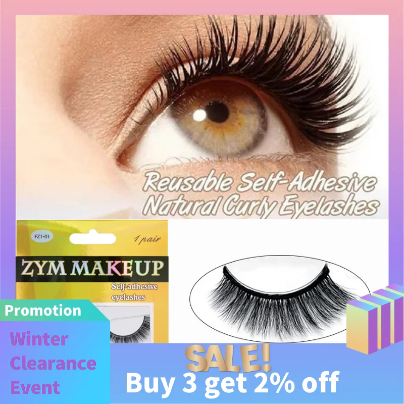 Reusable Self-Adhesive False Eyelashes Natural Multiple reversible glue-free self-adhesive Mink Lashes Fake Eyelashes Wholesale