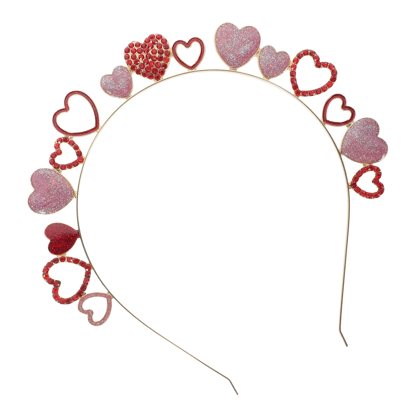 

Adorable Heart Headband Valentine's Rhinestone Hairband for Women Adults Party Headdress Durable Love Themed Hair Accessories