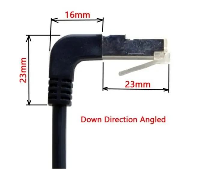 Down Angle RJ45 Cat5e 8P8C FTP STP UTP Cat 5e Male To Female Panel Mount LAN Ethernet Network Cable RJ45 20cm 60cm 1m 1.5m