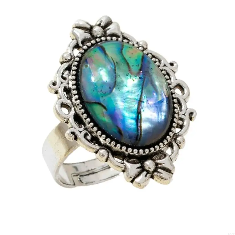  Natural Abalone Shell Ring for Women Men Stylish Jewelry Accessories Party Gift