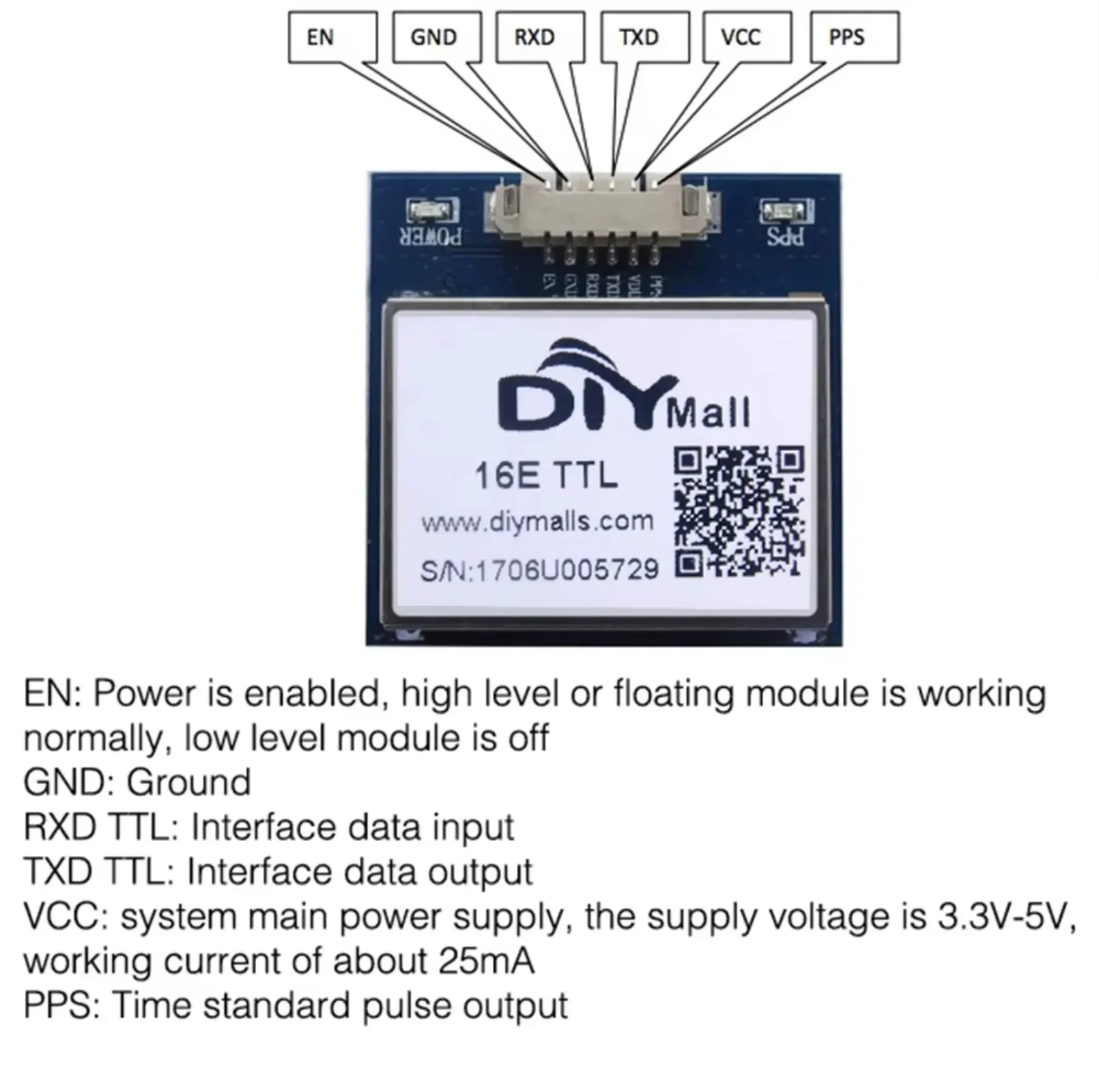 VK16E G28U7FTTL GPS โมดูล SIRF3 ชิปเซรามิคเสาอากาศ TTL ระดับ 9600 Baud Rate สําหรับ Arduino การตรวจสอบยานพาหนะรถท่องเที่ยว