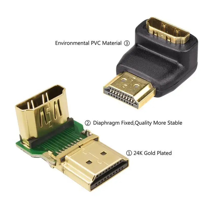 Cable Adapter Converters 90270 Degree Angle Male To Female Converter For 1080P HDTV PC Adapter