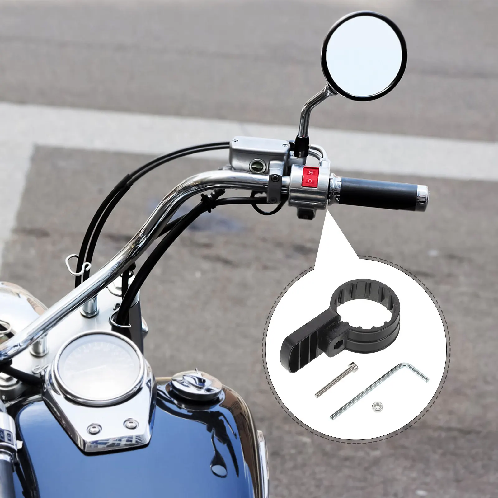 

1Set Motorcycle Thumb Throttle Clamp Adapter Universal Fit Handlebar Mount Smooth Precise Speed Grip to Thumb