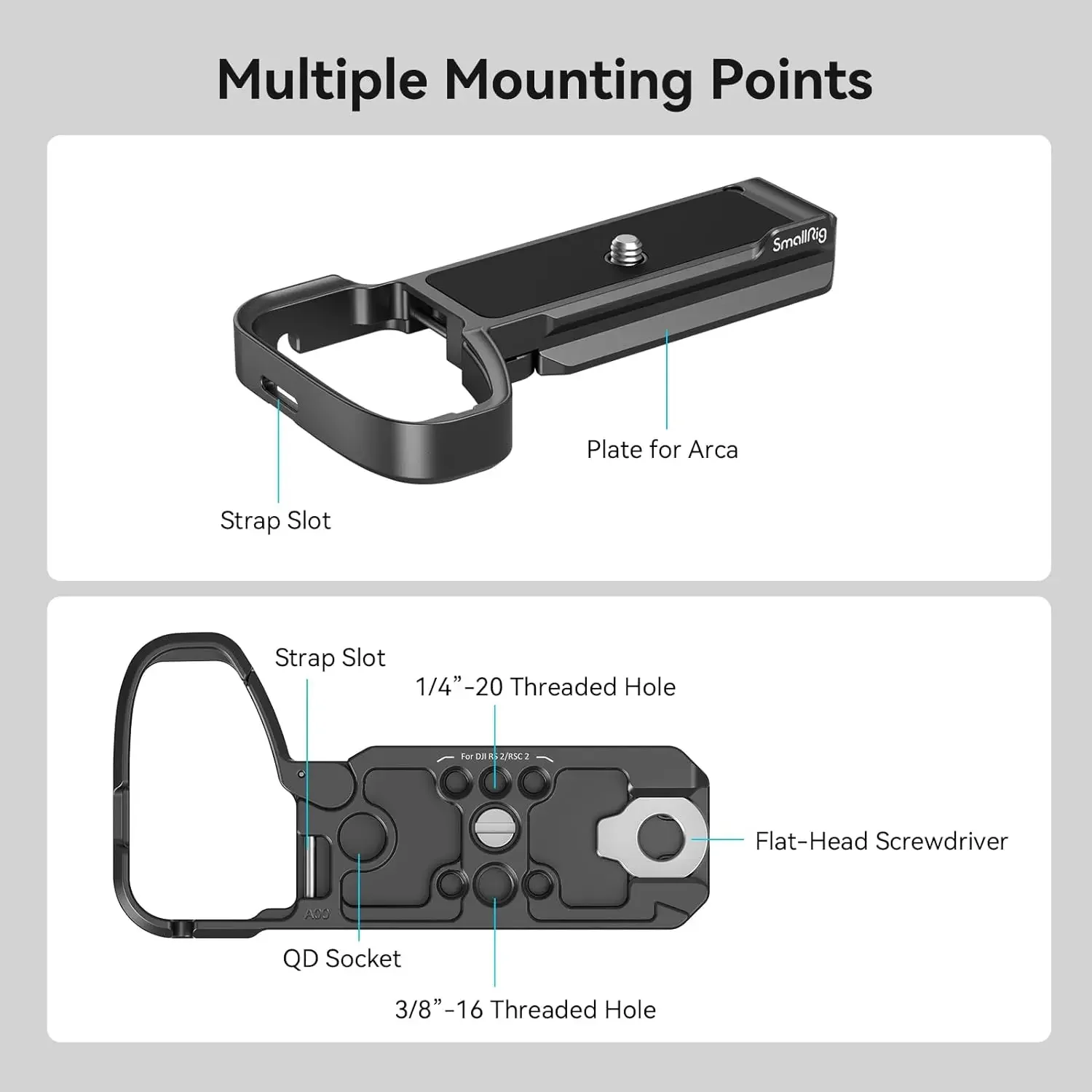 2026 SmallRig Baseplate for  Alpha 6700, Bottom Mount Plate Supporting Quick Switch Between Tripod and Stabilizer  - 4338