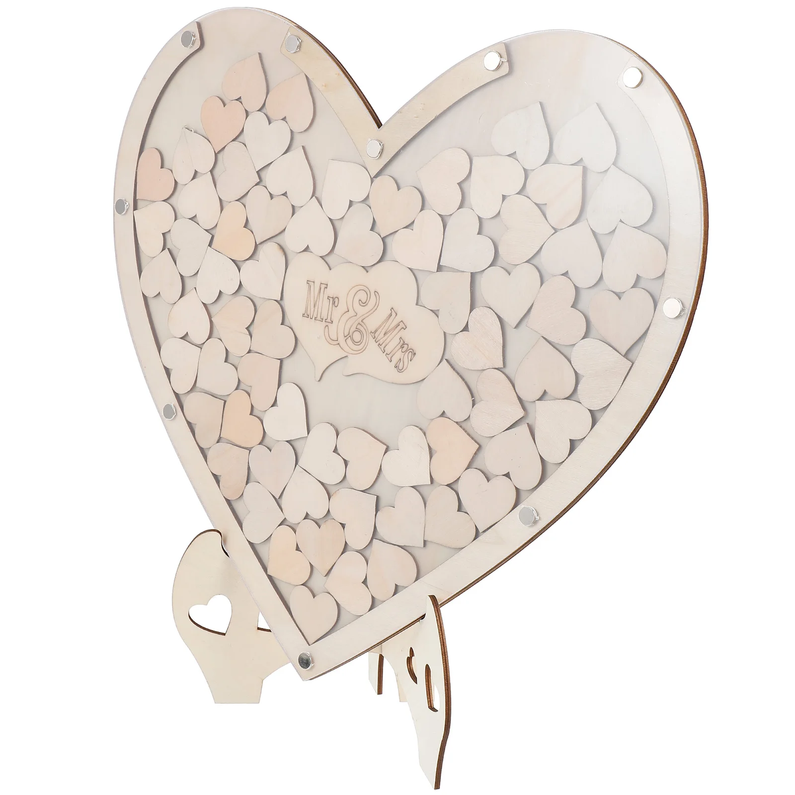 

Heart Shaped Wedding Decorations DIY Wooden Guest Book Alternative Rustic Wedding Gift Stand Sign Guestbook Keepsake for Baby