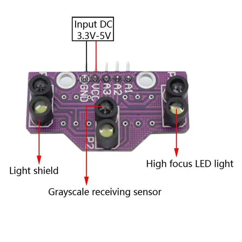 ABSQ-Analog Sensor 5 Tracking Sensor 5 Gray Level Search Intelligent Car Identify Optical Line Patrol Module