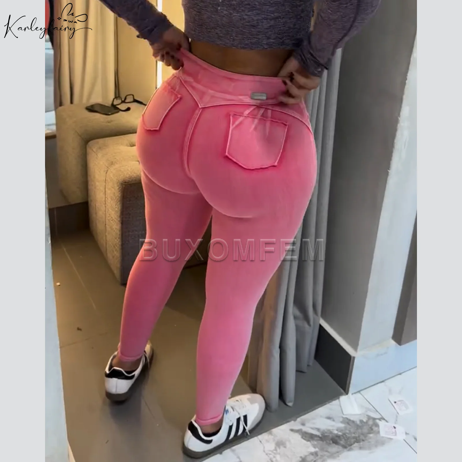 

Women's Butt Lifting Stretch Jeans Denim Pants New 2025 Fashion Tight Pants Slim Fit High Waisted with Zipper Women's Bottoms
