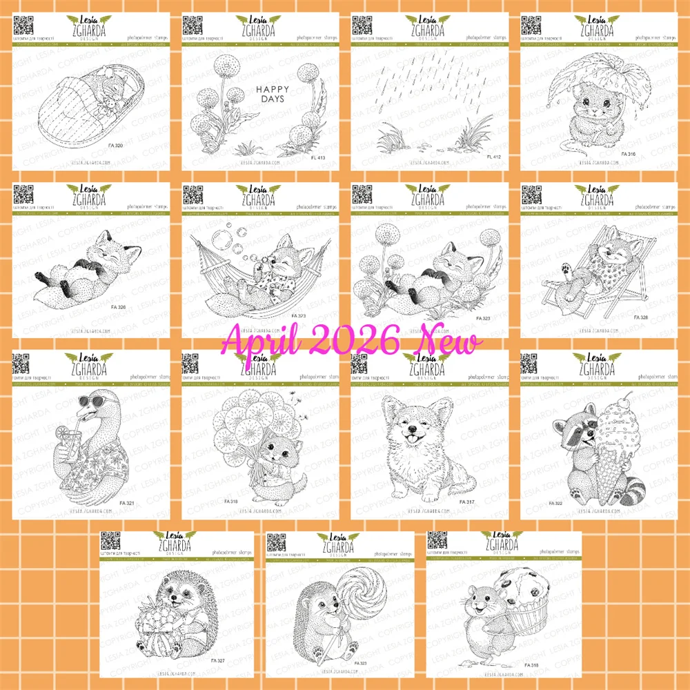 

April 2026 New Dandelions with Sentiments happy Dayschill Fox on a Deck Chair Stamps DIY Scrapbook Diary Greet Card Decoration