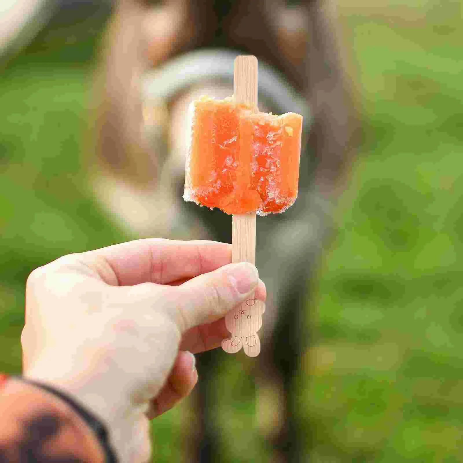 50Pcs wooden Ice Cream Sticks Popsicle Home Dessert One-time Sticks Handmade DIY Resin Mold multiuse Ice Pop Sticks Making Tools