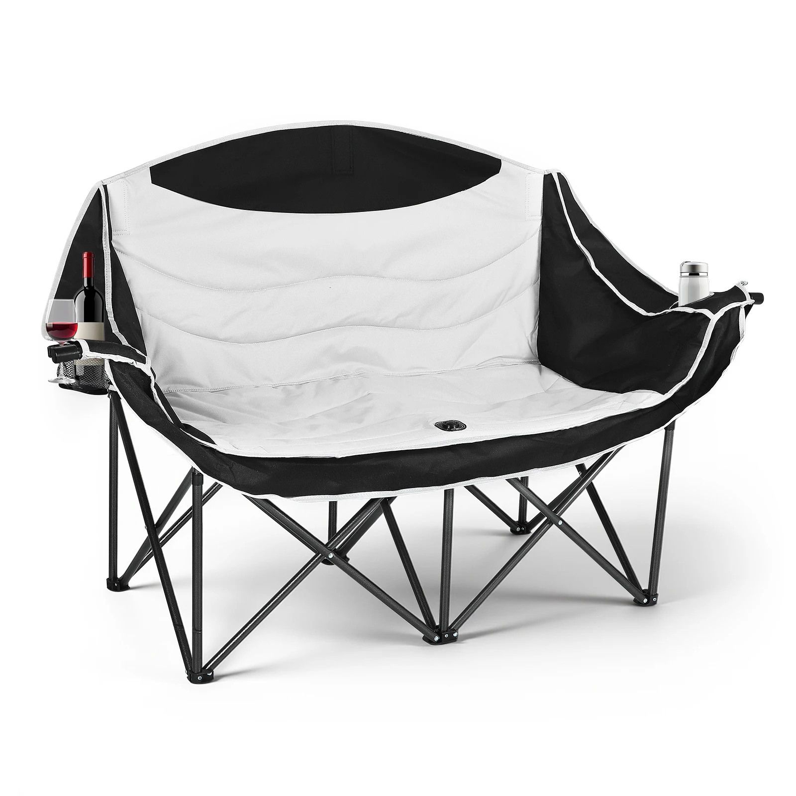 Doppelt zusammenklappbare Stühle für Camping im Freien, tragbare Strandstühle, einfach zu falten und zu verstauen für Camping und Picknick, Campingstuhl