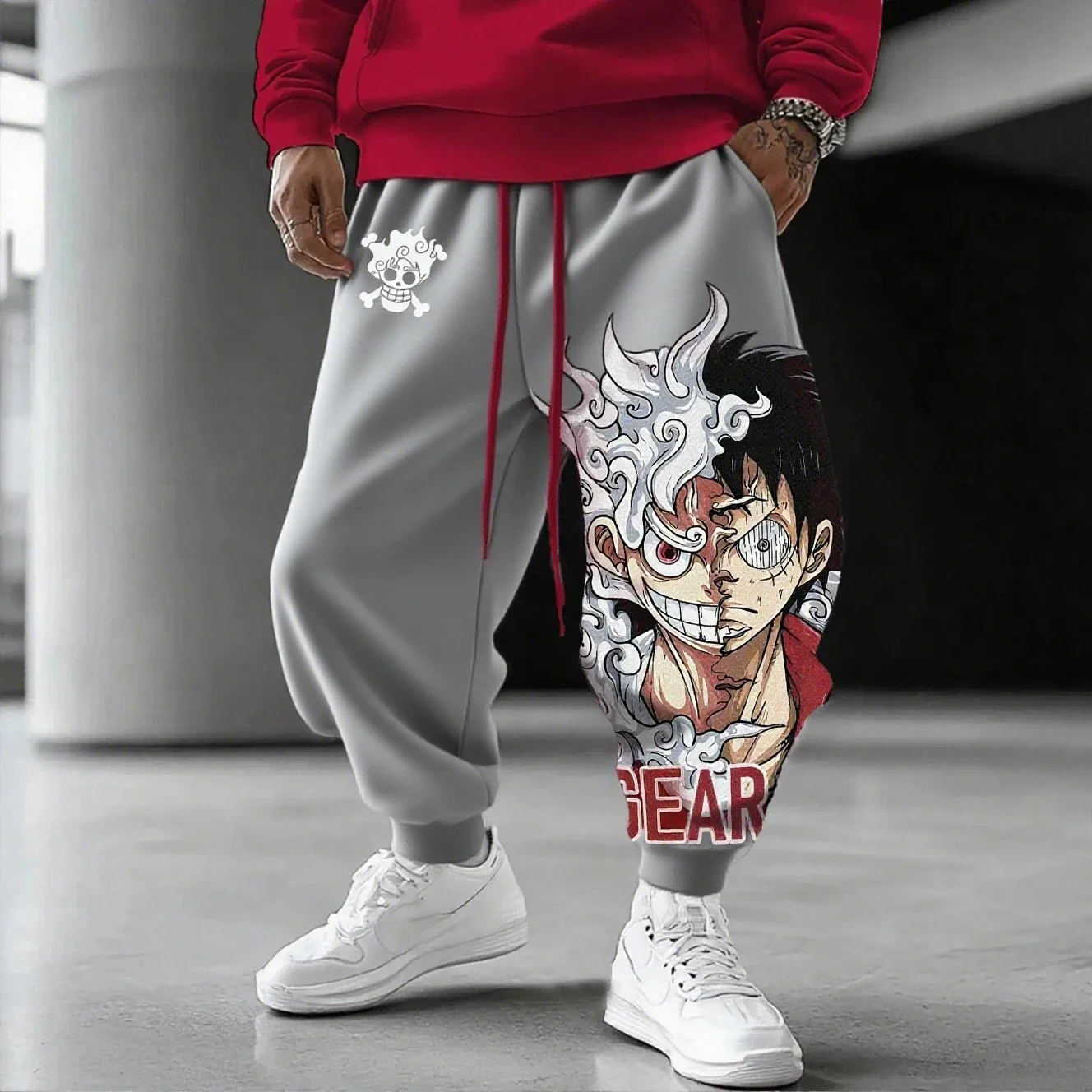ワンピースアニメスウィートパンツ 2026 メンズ秋冬ルフィ新 Y2K 原宿大型トレンディルーズトレンディスポーツパンツ
