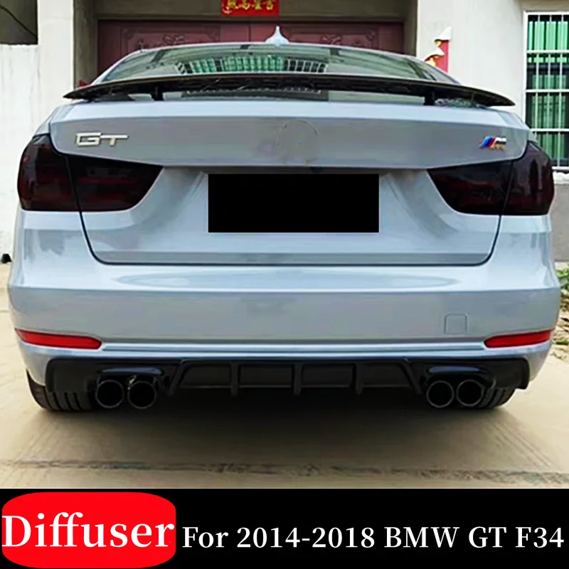 

Car Rear Bumper Diffuser Lip Spoiler Splitter Chin Bodykit For 2014-2018 BMW 3 Series GT F34 Ordinary Edition 4Door Accessories