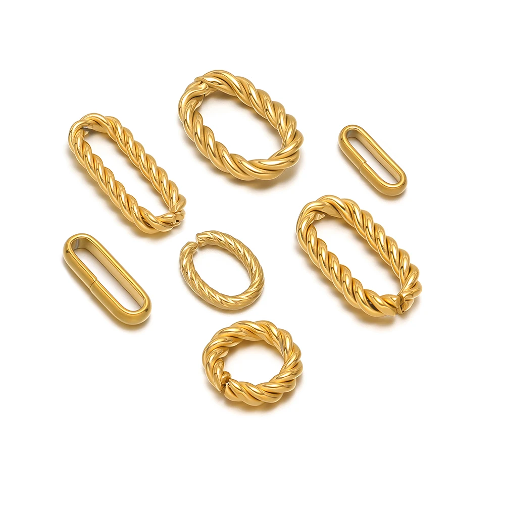 20 Stück Edelstahl Offene Ringe mit Ovaler Textur, Charms für DIY-Schmuckherstellung, Halsketten-Anhänger, Verbindungsstücke, Ohrringe – Detail 3