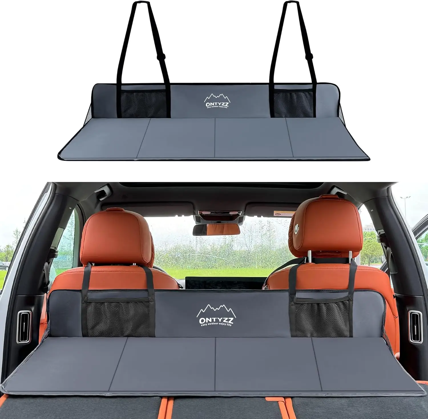 

Foldable Car Rear Seat Mattress Extender - Portable Bed for Camping & Travel