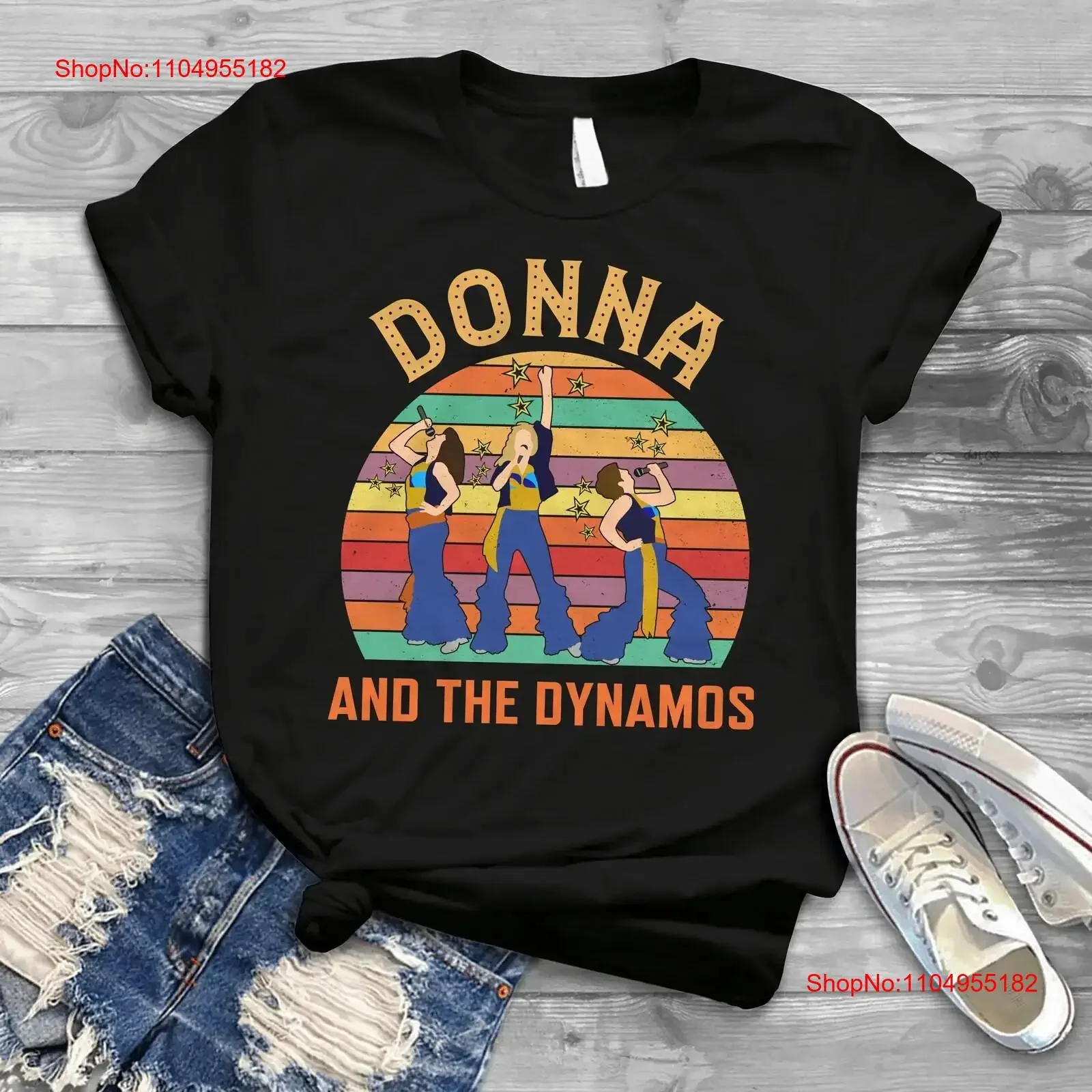 

Donna And The Dynamos Retro Vintage T Shirt Mamma Mia Music For You Your Friends vintage Washed Breathable streetwear homme