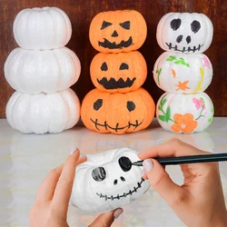 10Pc Halloween White Foam Pumpkin Handmade pittura fai da te ornamento di zucca fornitura di decorazioni per feste di Halloween bomboniere per bambini Gife Toy