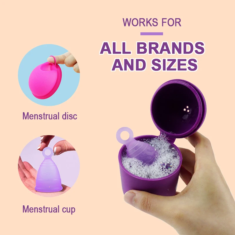 Menstrual Cup Wash Case Cleaner Silicone Container to Clean Your Menstrual Disc and Period Cup