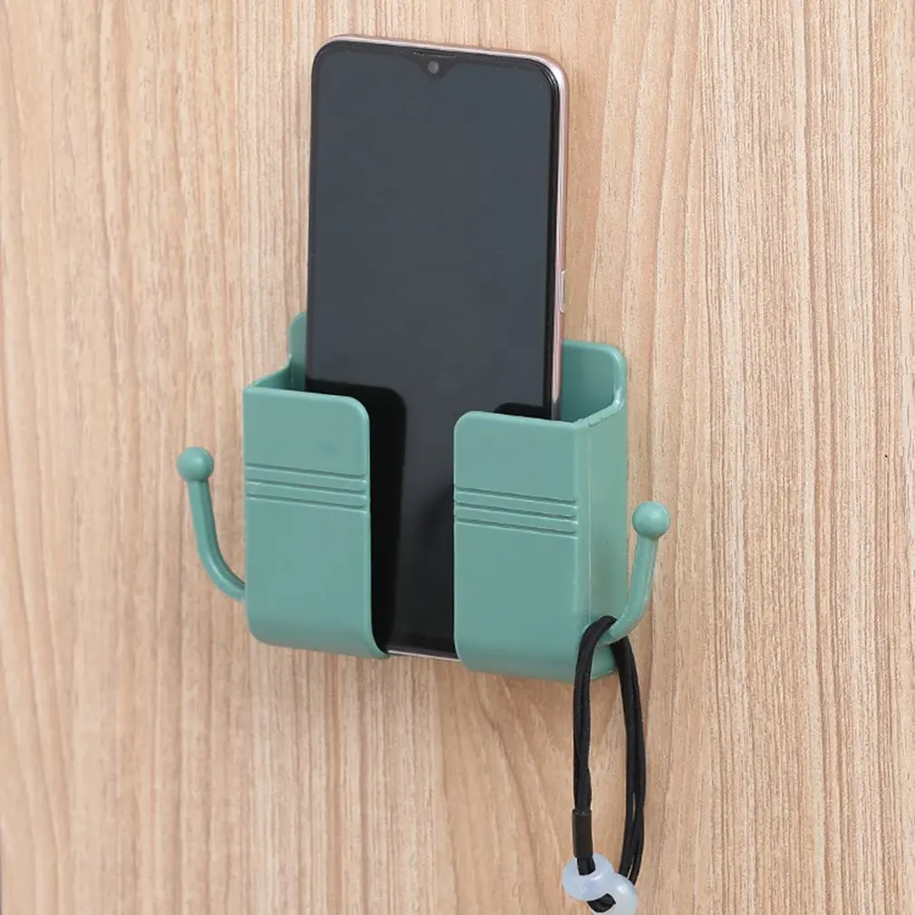 Multifunction Punch Free Wall Mounted Organizer Storage Box Remote Control Mounted Mobile Phone Plug Wall Holder Charging Hook