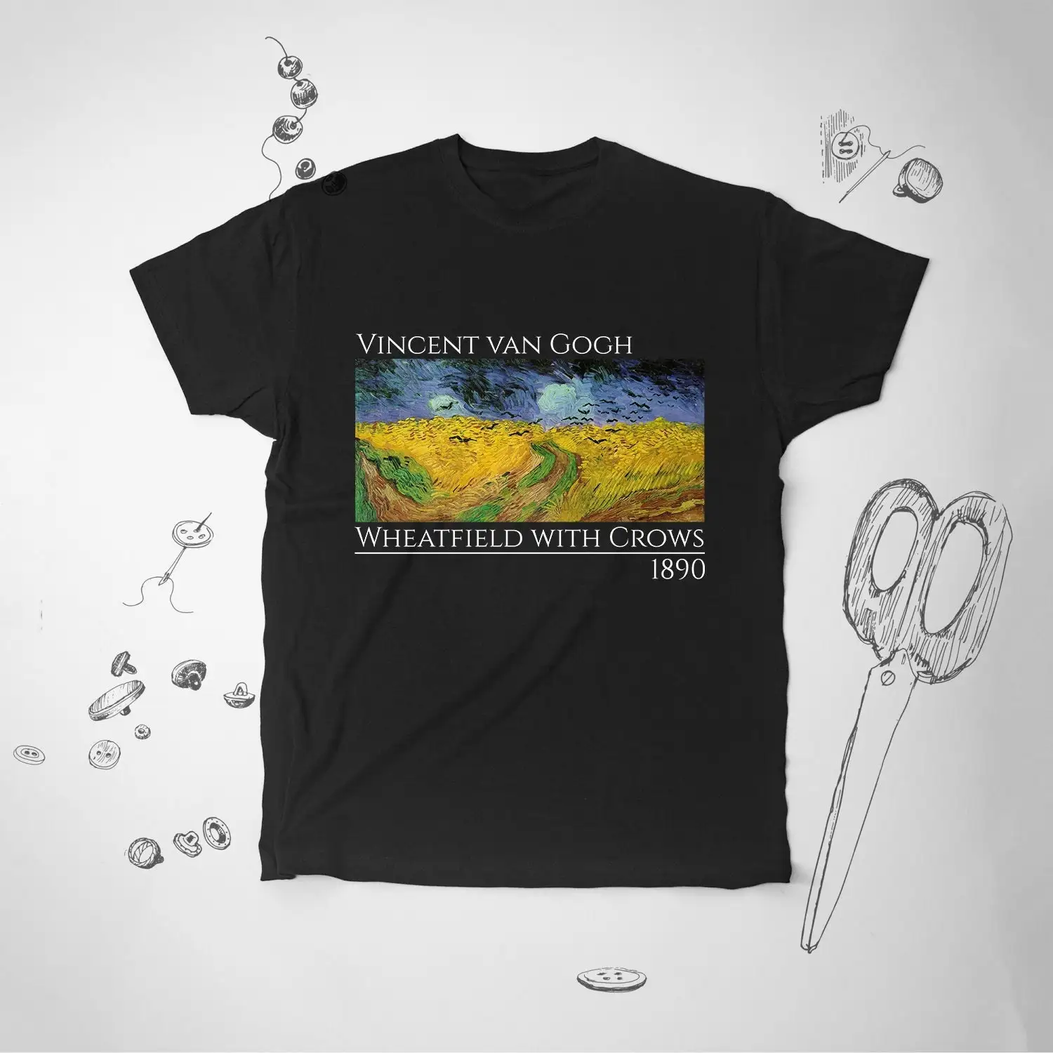 ArT T Shirt tee Trendy Design Vincent Van Gogh Aesthetic Painting Nature Wheatfield idea