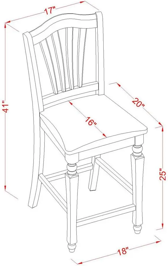 Meble CHS-BLK-C Krzesła kuchenne Café Counter Height - Krzesła z litego drewna tapicerowane tkaniną lnianą, zestaw 2 sztuk, czarne