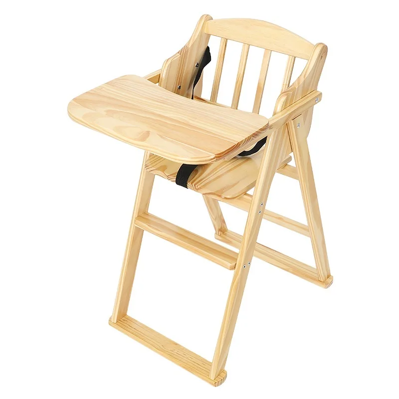 

Baby Dining Chair Children's Dining Table Commercial Child Stool Eating Seat Solid Wood Foldable Portable Baby