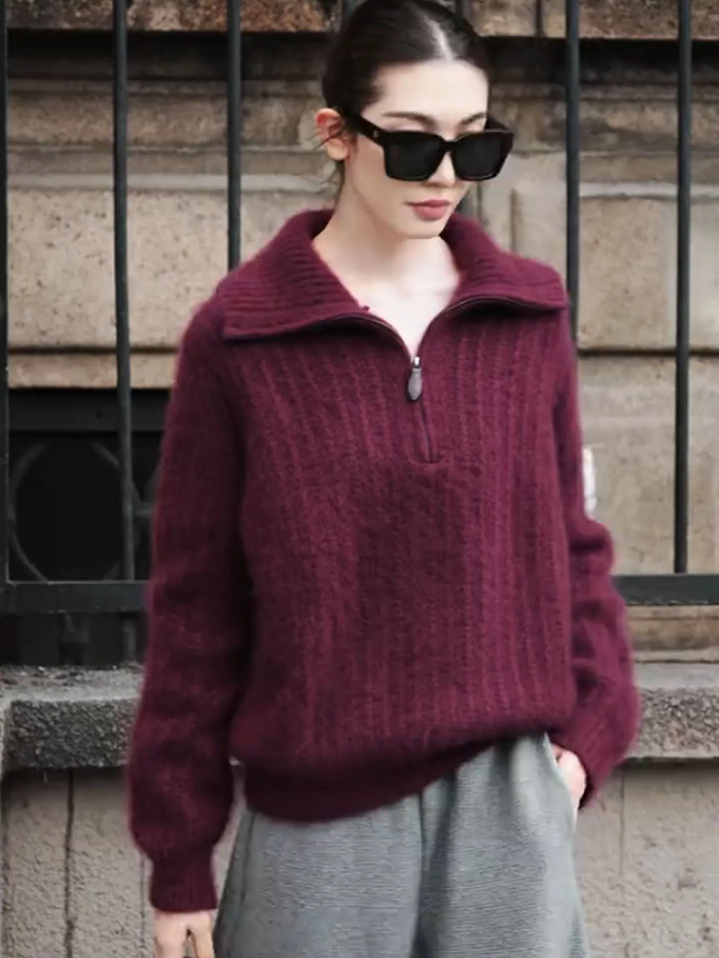 

Korean version of loose, lazy, windy, soft, waxy, comfortable, thick sweater, new fashion cashmere sweater in winter.