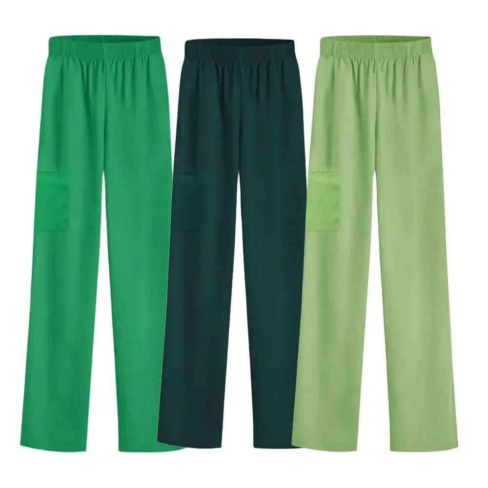 Pantalones quirúrgicos de laboratorio Unisex, médico y enfermera uniforme de, pantalones de trabajo de Color sólido, accesorios de enfermera