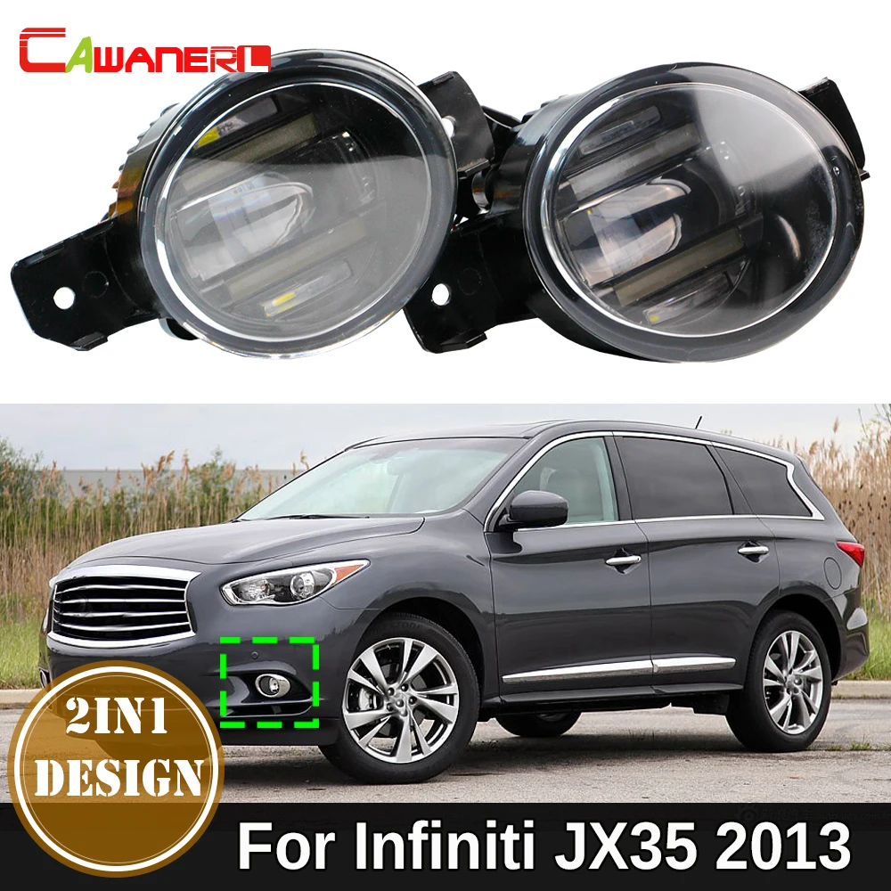 

2IN1 Function LED Fog Light Assembly DRL For Infiniti JX35 2013 36W H11 Car Passenger + Driver Fog Daytime Running Lamp 12V