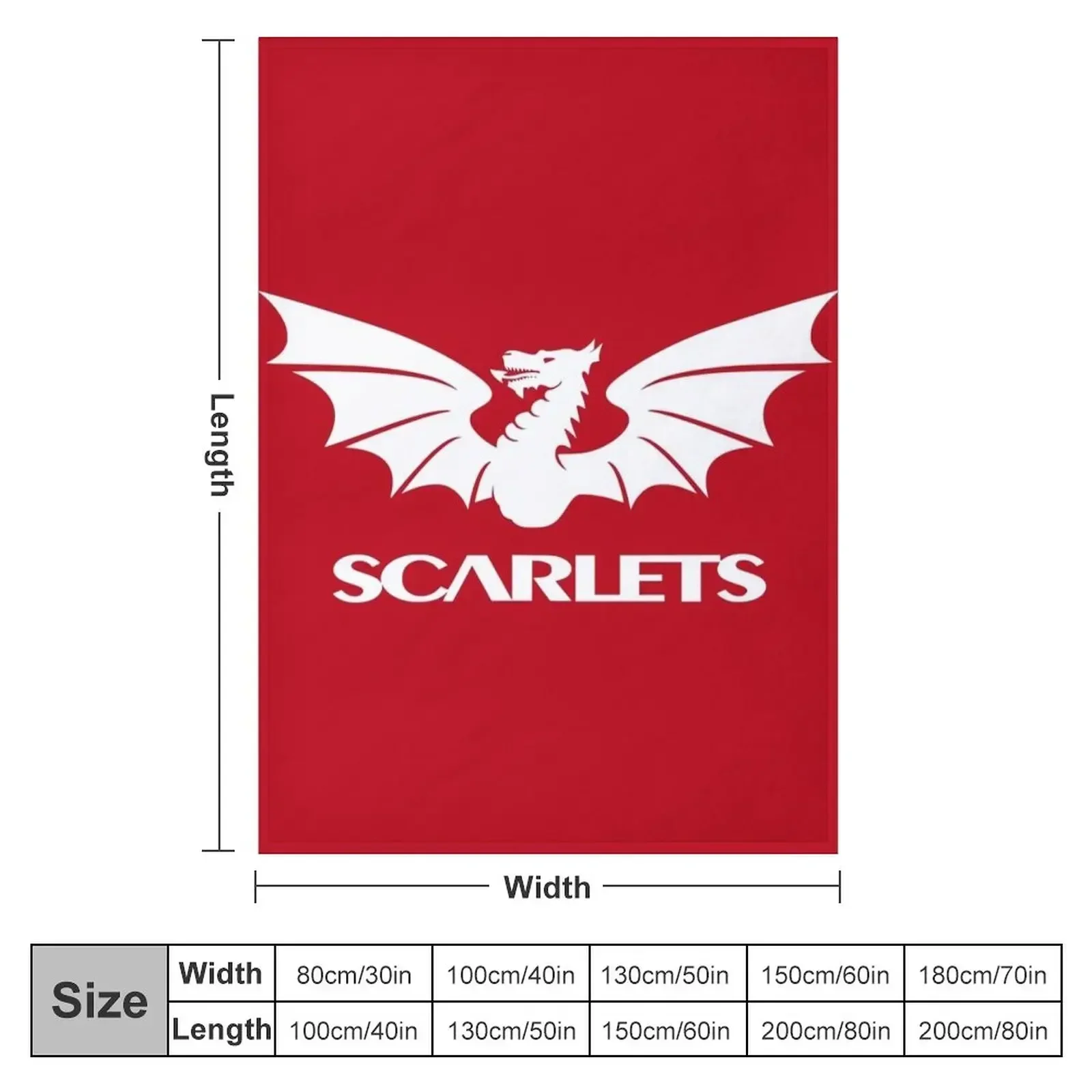 The Scarlets Rugby in White Throw Blanket Summer Blankets For Bed Blankets