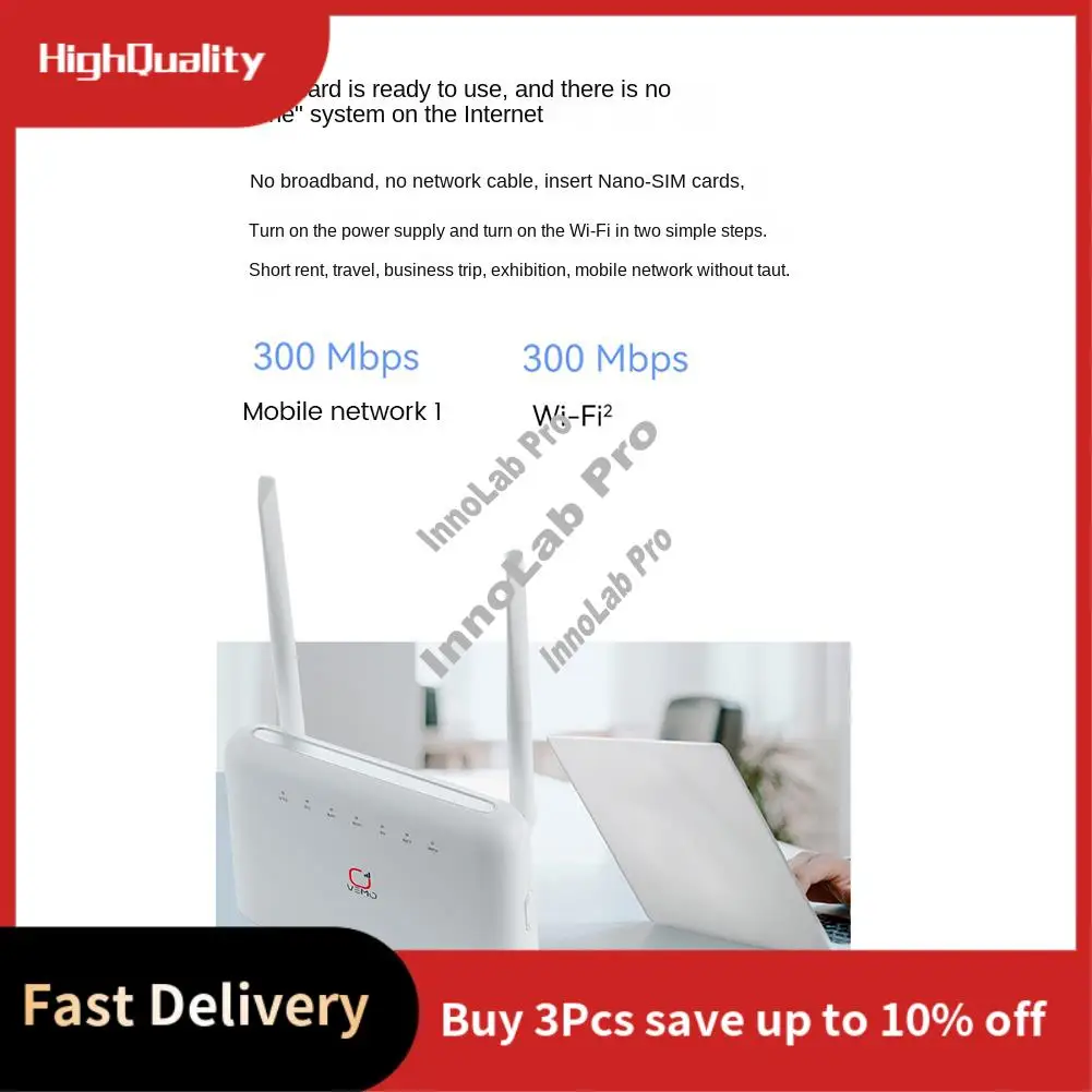 

B725 4G CPE Wi-Fi-маршрутизатор 300 Мбит/с с 4 портами LAN + 2 внешними антеннами Слот для SIM-карты Wi-Fi-модем Беспроводной маршрутизатор 4G-A12I