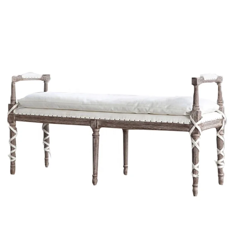 *For Luxurious Antique Wooden Decoration Foot Rest Bed End Stool Oak Shoe Stool Bench Bench Bedroom and Living Room Furniture