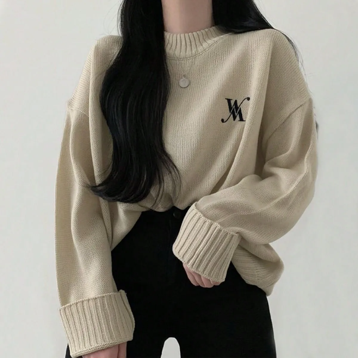 

Korean Chic Embroidered Knitwear Knitwear for Women 2025 Autumn and Winter New Soft Waxy Bottoming Shirt Top Autumn Clothing