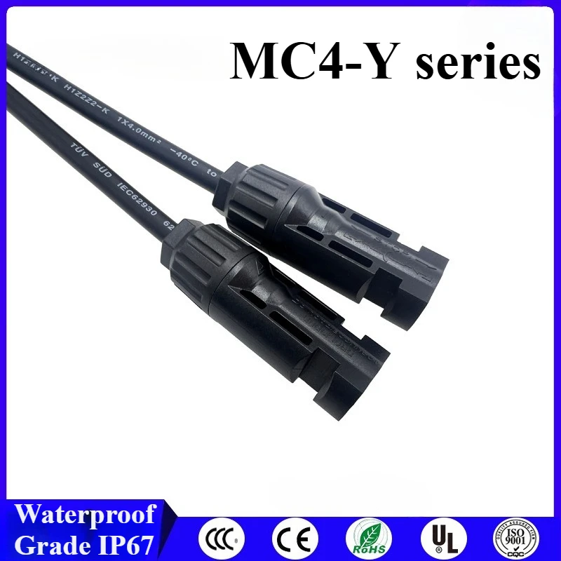 MC4 photovoltaic connector three, four, five, one and two Y-type solar cell module male and female parallel connector