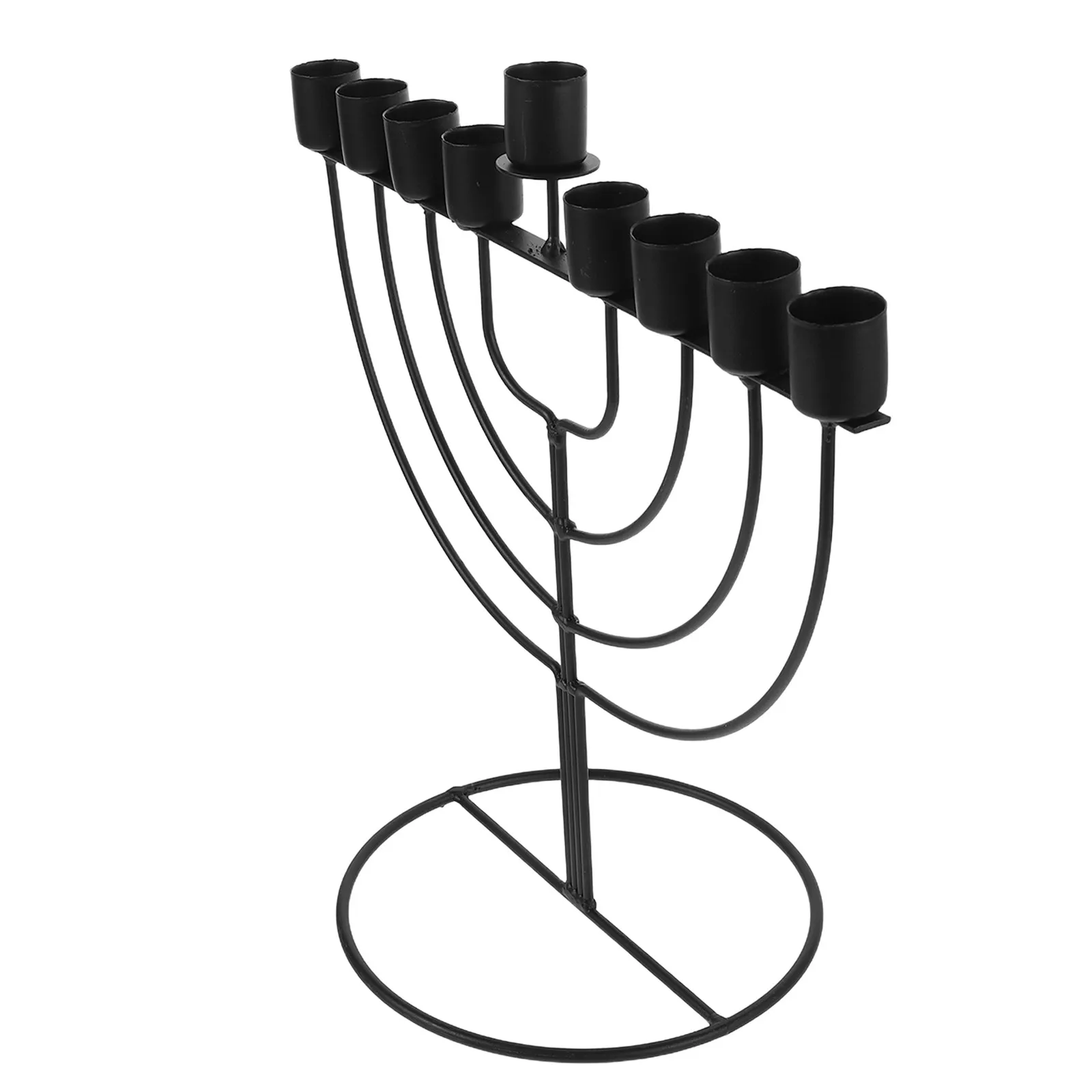 Hanukkah Menorah Zinc Alloy 9 Branch Holder Classic Modern Hanukkah Decor Centerpiece Jewish Sticks Home Table