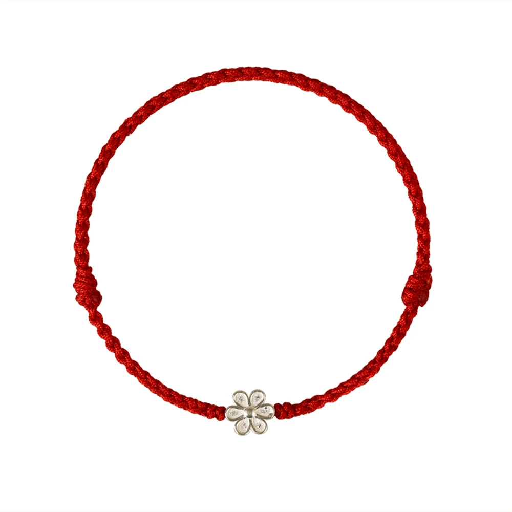 

Lucky Peach Blossom Transfer Bead Bracelet for Women Protection Handmade Braided Red String Adjustable Bracelet Couple Jewelry