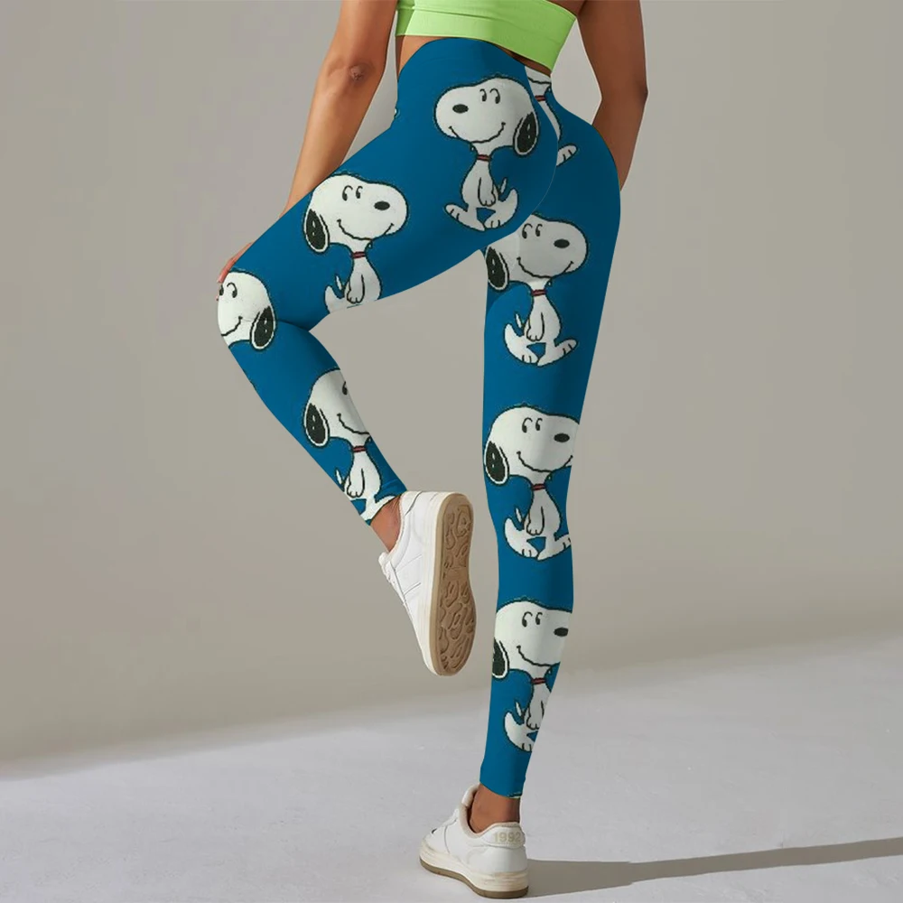 

Spring and summer hot-selling Pilates women's Snoopy print seamless peach hip high-waisted hip pants elastic fitness yoga pants