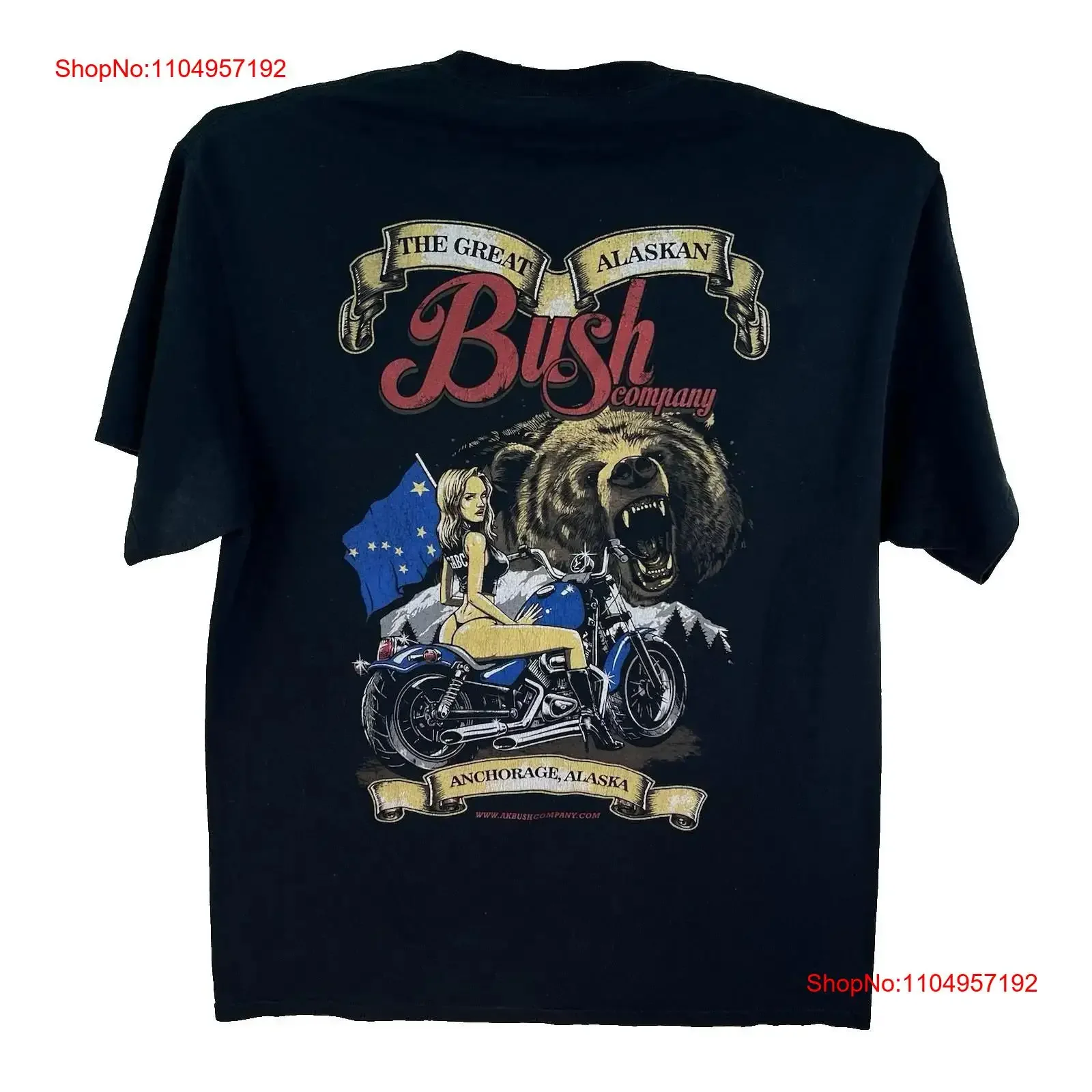 Alaskan Bush Co Anchorage T-Shirt Herren Größe L Schwarz Vintage Washed Homme Weich Unisex Stilvoll gestreckt Lässige Modegrafik