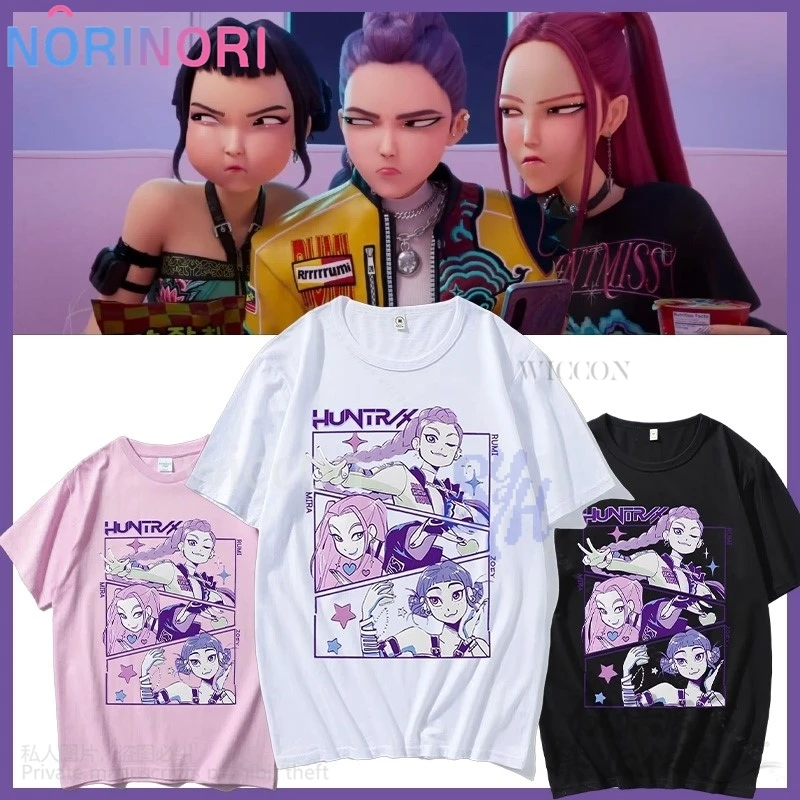 

Anime Kpop Demon Cosplay Huntrix Rumi Mira Zoey Girls Power Korea Groups Kawaii Cute Cartoon Comfort Colors Tshirt Halloween Cos
