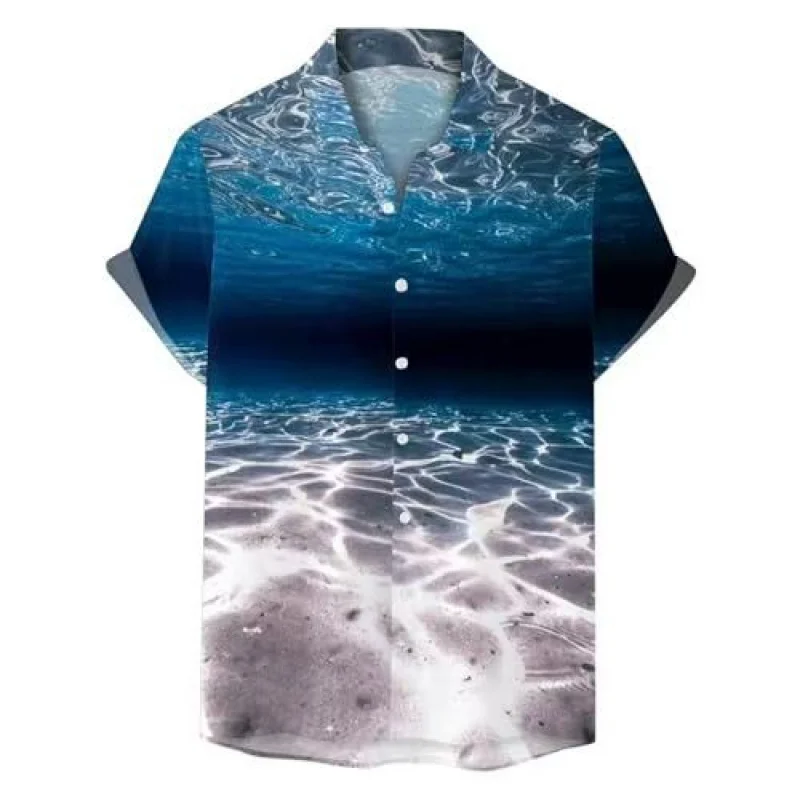 

Amazon Cross-Border European and American Hawaiian Shirt3DPrinted Men's Shirt Trendy Casual Men's Short Sleeve Shirt