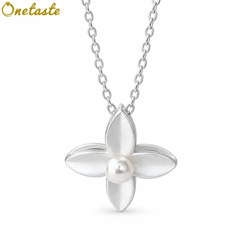 925 Sterling Silver Lucky Four Leaf Clover Pendant Necklace Women Simple Trendy Lightweight Dainty 40CM Choker Necklaces Gift