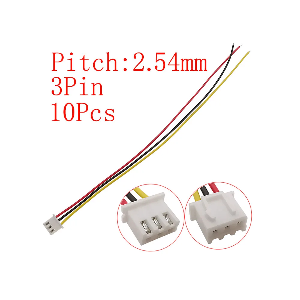 10 Stück Micro JST XH 2,54 mm Rastermaß 2/3/4/5/6 Pin Stecker / XH2,54 Buchse Verlängerungskabel Draht Kabelstecker 20 cm 26 AWG