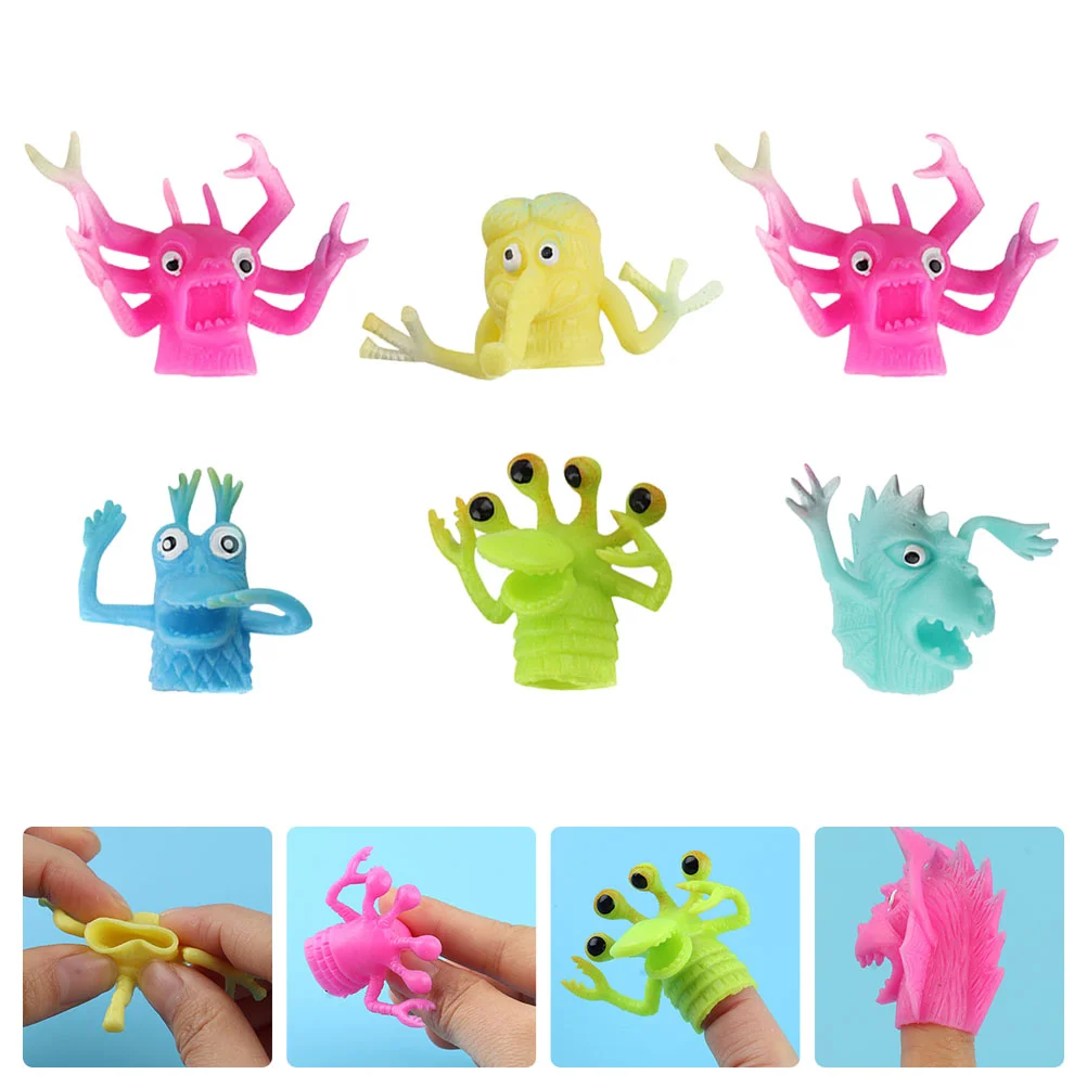 Mini gants de marionnettes effrayantes pour enfants, jouets à doigts pour tout-petits, jolis puzzles, 6 pièces